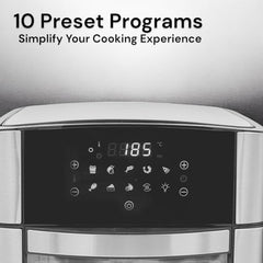 Four Royal Swiss® Airfryer – Friteuse à Air Chaud 16L, 10 Programmes, 5 Accessoires, 80-200°C, 1800W – Noir/Inox