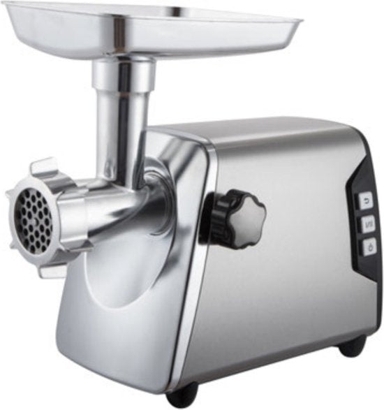 Royal Swiss® - Hachoir à viande électrique professionnel - 2000W - Tous types de viandes - Moteur métallique - Inox - 2 vitesses - Argent